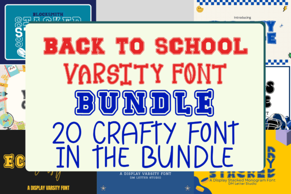 Back to School Varsity Font Bundle for Bold Creative Designs