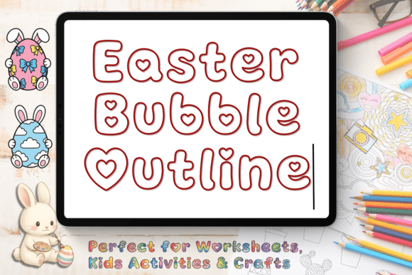 Easter Bubble Outline Font for Creative Publishing