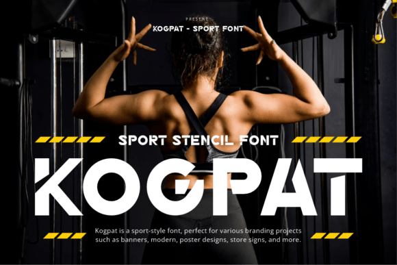 Kogpat Bold Sport Stencil Font for Creative Makers